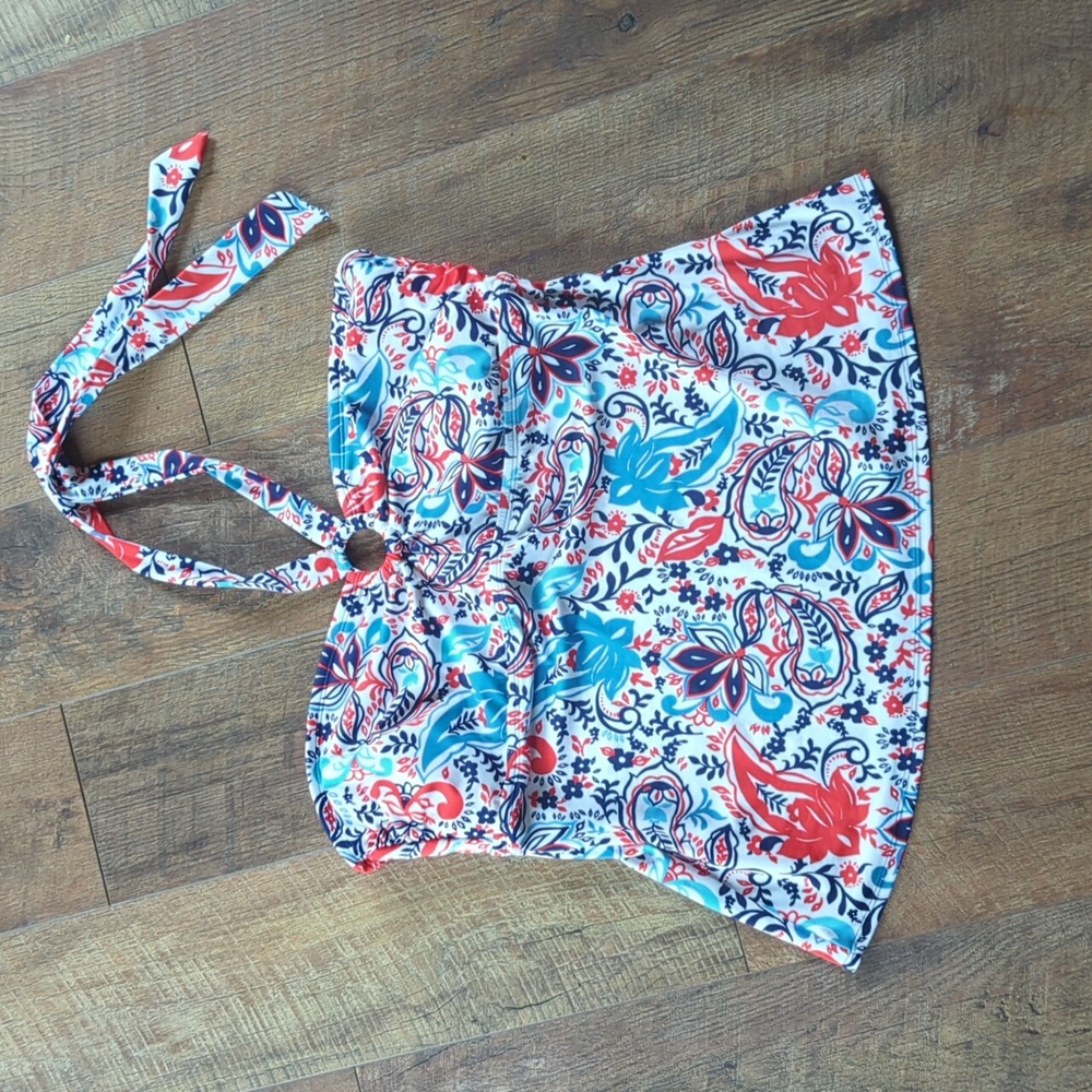Apt 9, XL, Red White and Blue Tankini Top